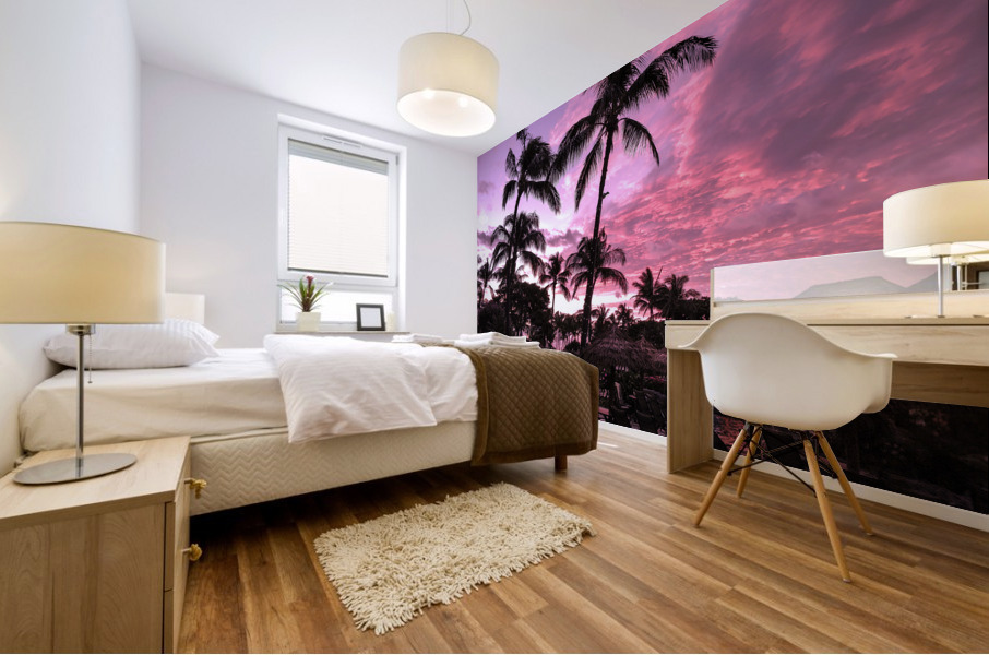 After the Beach Party - Tropical Sunset Hawaii Mural print