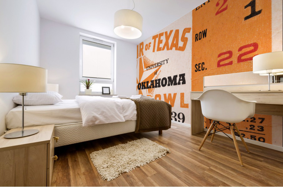 1939 Texas Longhorns vs. Oklahoma Sooners Ticket Art Mural print