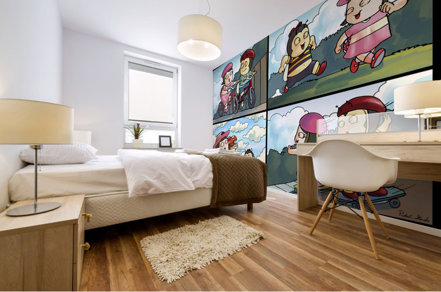 Best Friends at Play   4 panel Favorites for Kids Room and Nursery   Bugville Critters Mural print