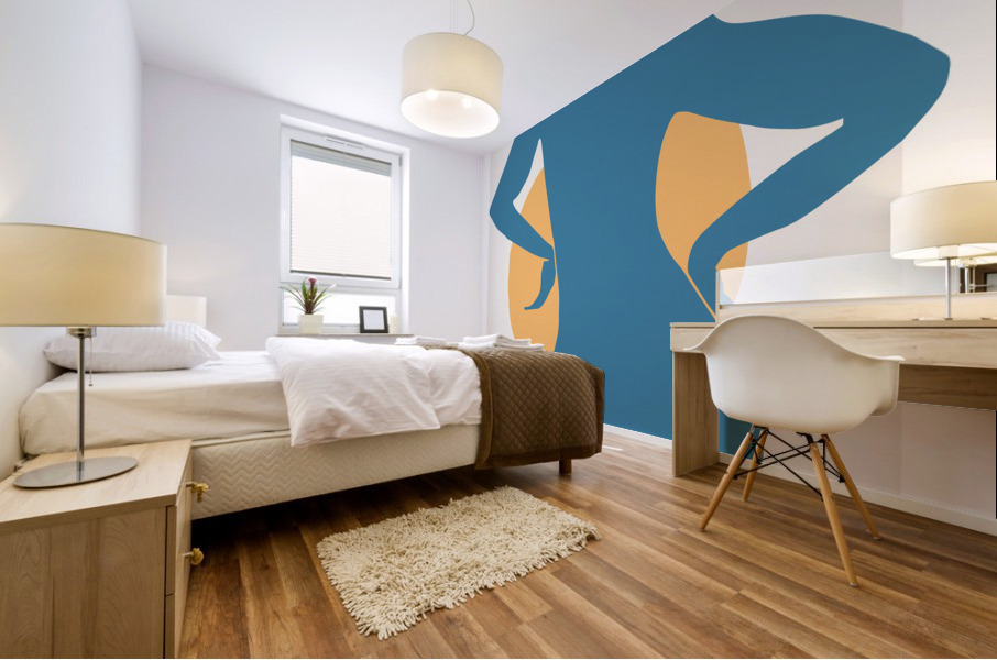 Blue Woman Mural print