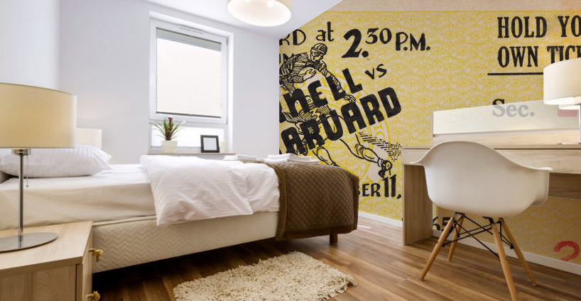 1941 Cornell vs. Harvard Football Ticket Canvas Mural print