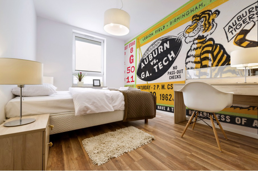 1962 Georgia Tech Yellow Jackets vs. Auburn Tigers Football Ticket Canvas Mural print