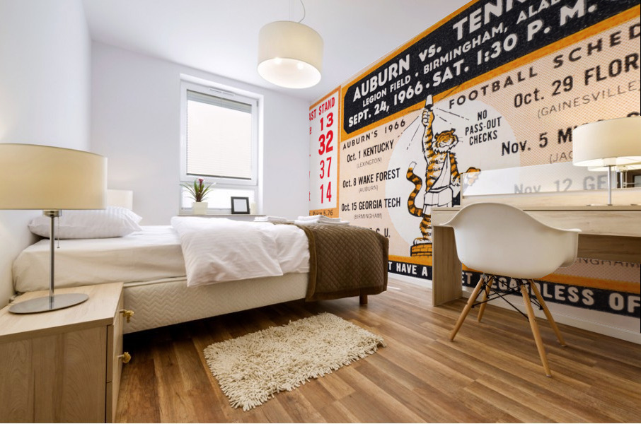 1966 Tennessee vs. Auburn Football Ticket Stub Art Mural print