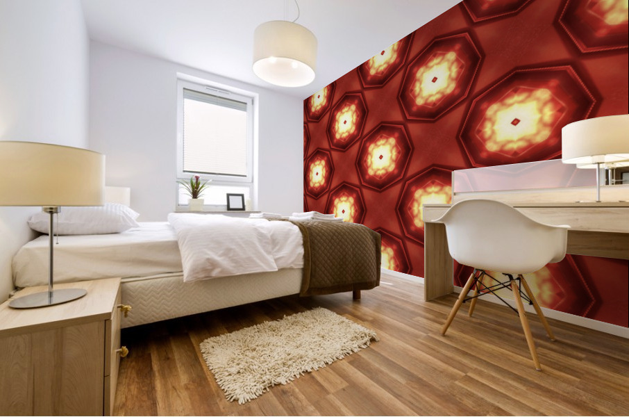 Fiery red Mural print