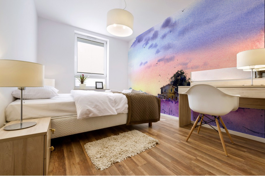 Lavender field Mural print