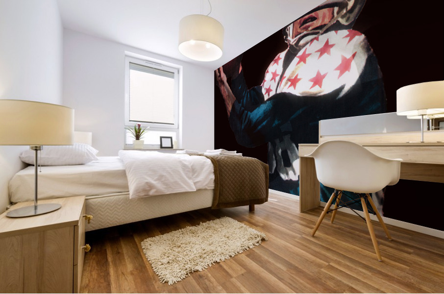 Night Game Catch  Vintage Football Art  Mural print