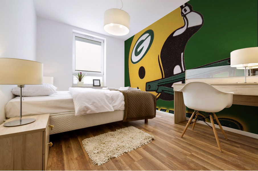 Retro Seventies Green Bay Packers Football Helmet Art Mural print