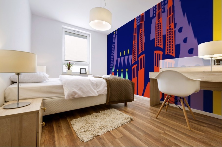 Barcelona travel poster Mural print
