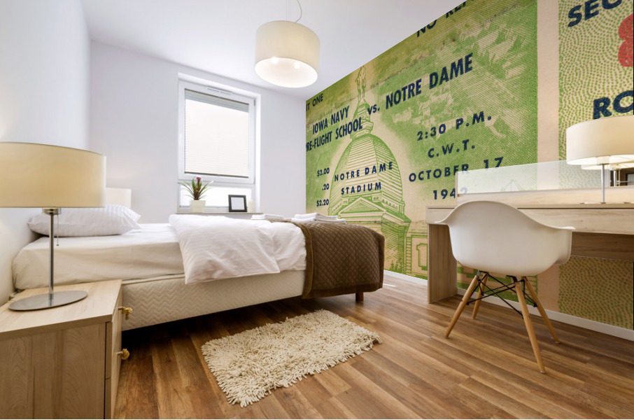 1942 Notre Dame Irish vs. Iowa Pre-Flight Seahawks Mural print