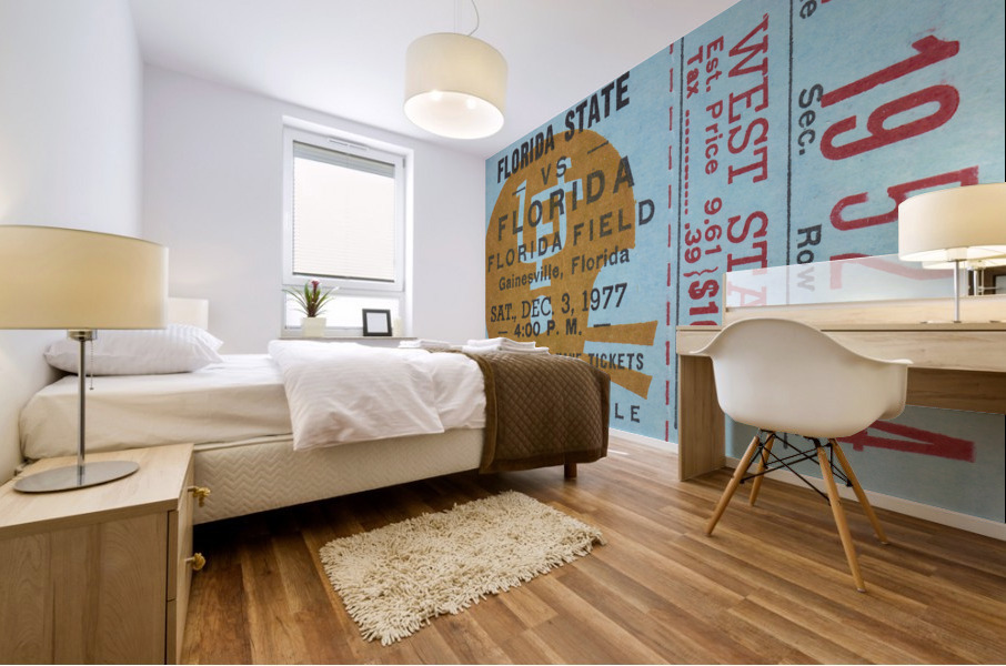 1977 Florida State vs. Florida Football Ticket Art Mural print