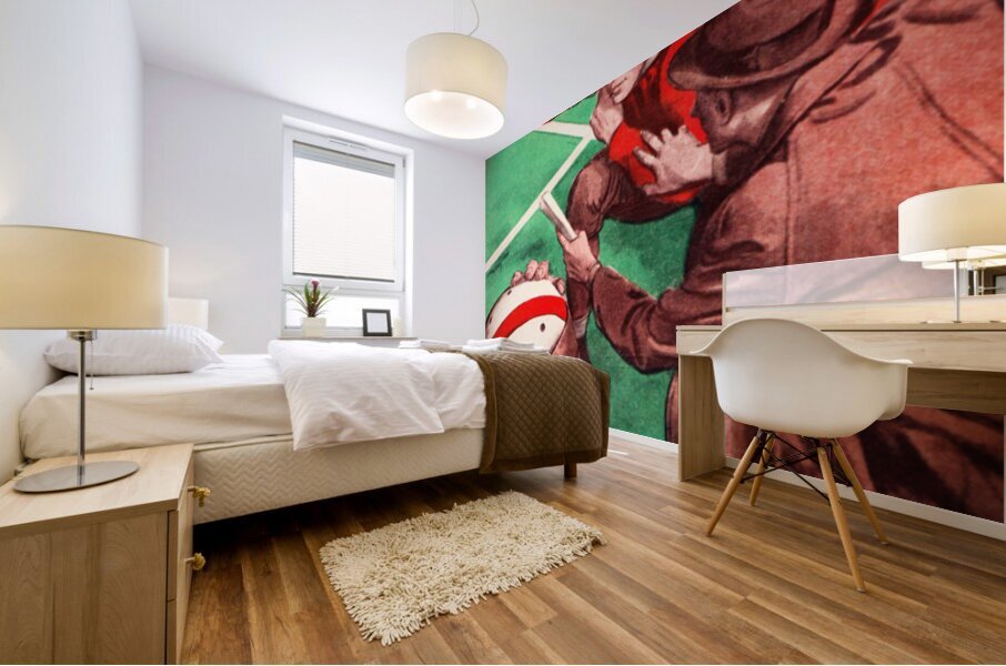 Vintage Football Coach and Players Art Mural print