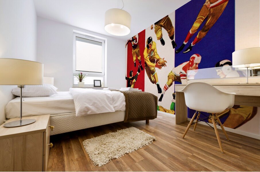 1941 Football Players Action Art Mural print