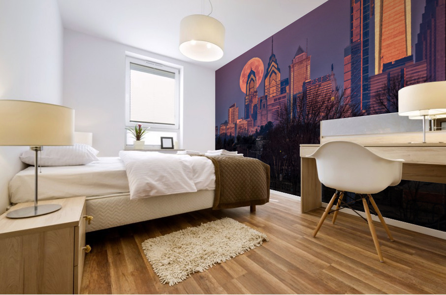 Moon over Philly 2 Mural print