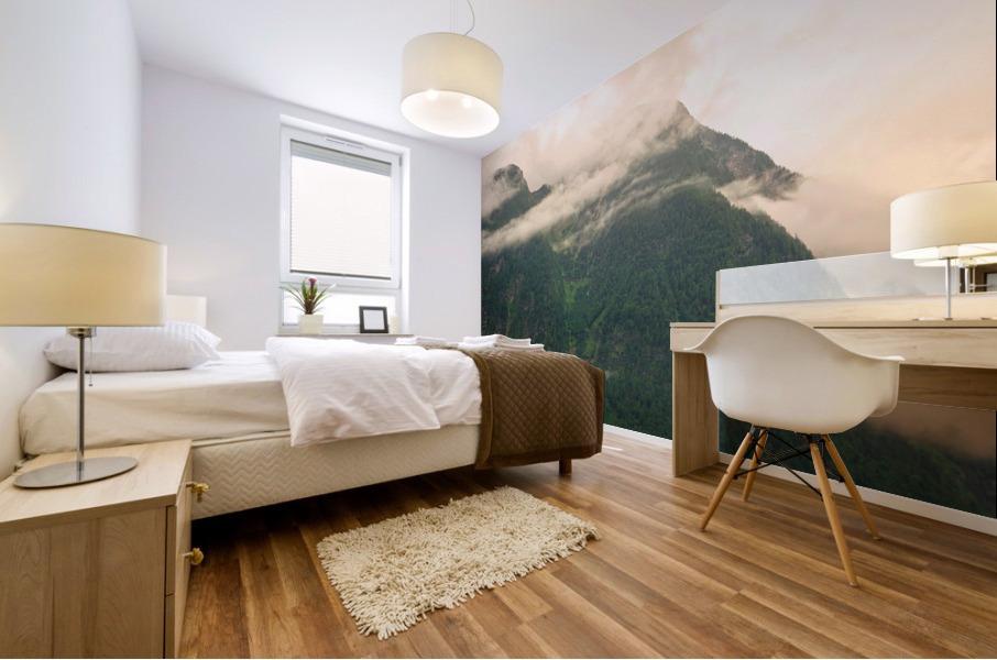 Day Arrives in the Upper Austrian Alps Mural print