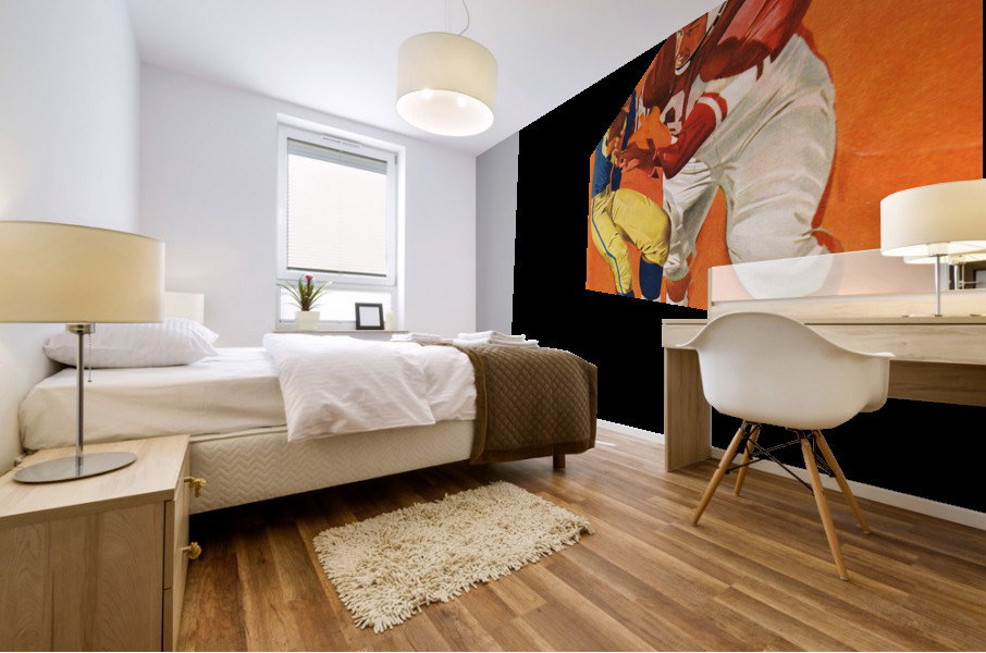 1958 Vintage Football Tackle Art  Mural print