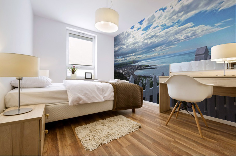 Night Falls on Aberystwyth Wales in the UK Mural print
