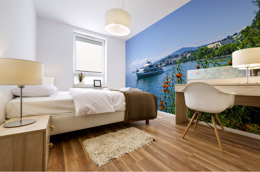 Snapshot in Time Villeneuve and Montreux Switzerland 3 of 4 Mural print
