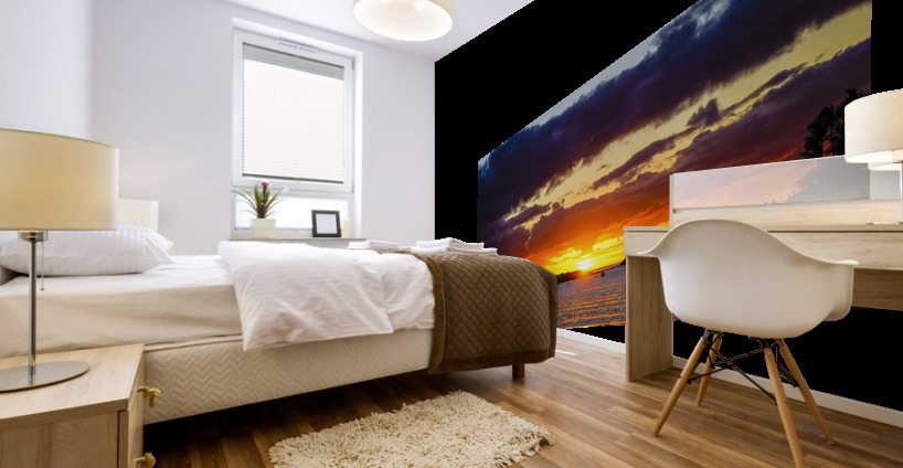 Stay Golden   Sunset Lights up the Bay Mural print