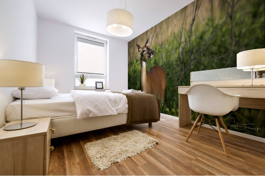 Cerf du petit matin Mural print