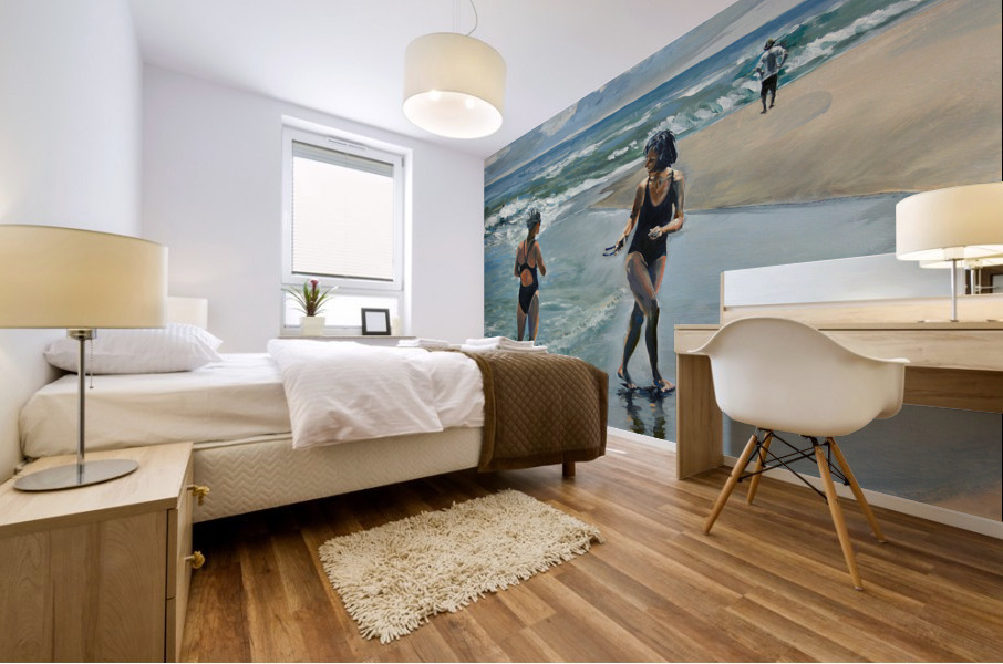 First Swim Mural print