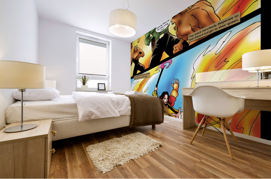 The Companions Meet Back to Back 1 of 2 Original Art from A Daughter of Kings the Ruin Mist Graphic Novel Limited Edition Celebrating The Tragic Love Story from the Books by Robert Stanek Mural print