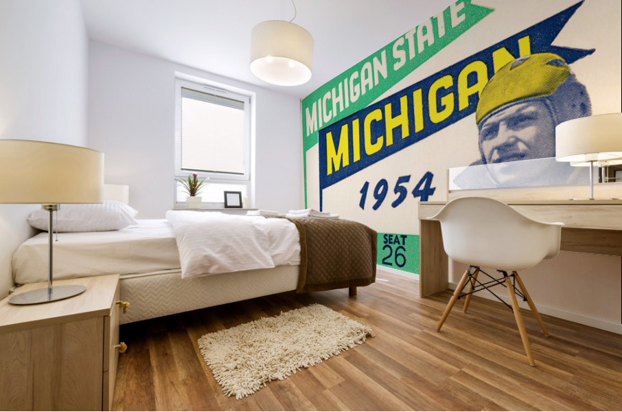 1954 Michigan State vs. Michigan Football Ticket Framed Print Mural print