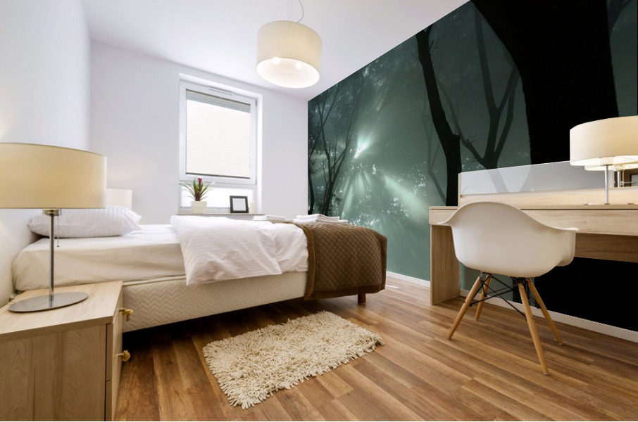 oxcart silhouette Mural print