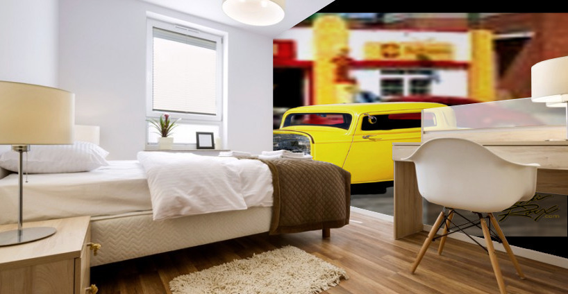 Hot Rod Gas Station  Wall Mural Mural print