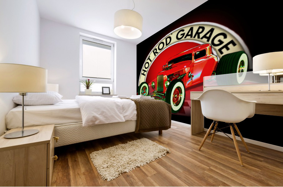 Hot Rod Garage WAll Mural Mural print