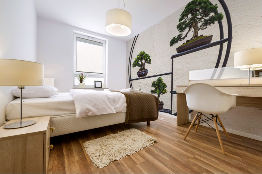 Bonsai Display from the United States National Arboretum Mural print