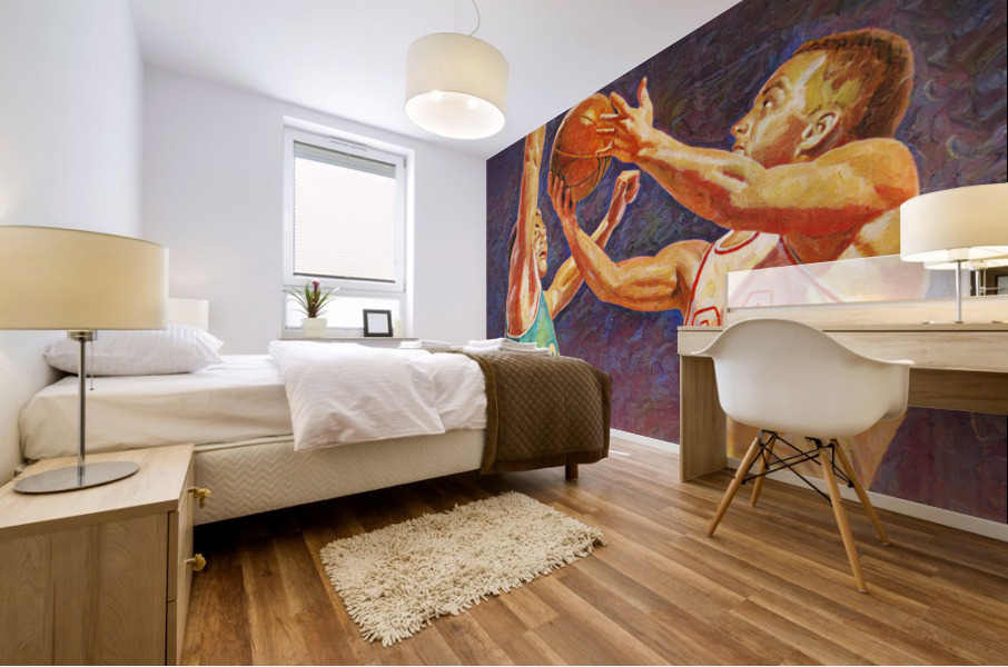 1960 Basketball Art Remix Impressionism Style Mural print