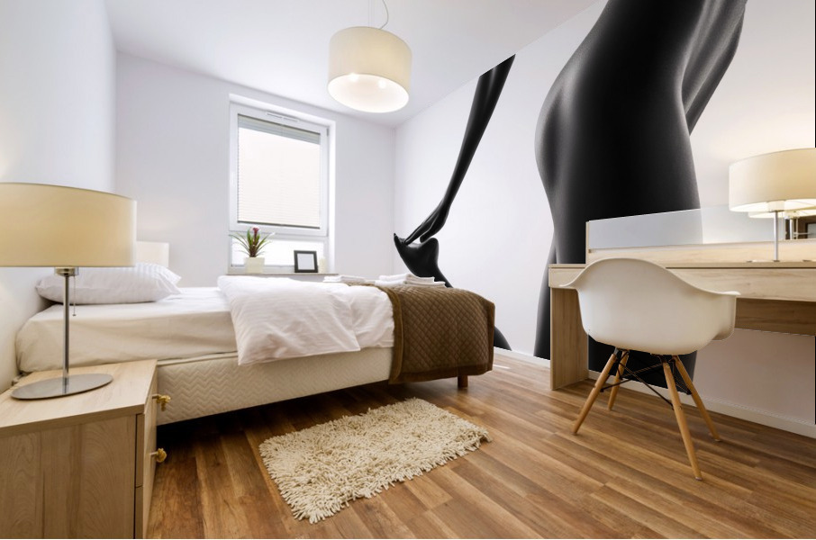 Nude bodyscape on white 03 Mural print