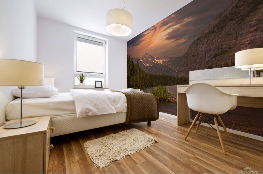 Avalanche at golden hour Mural print