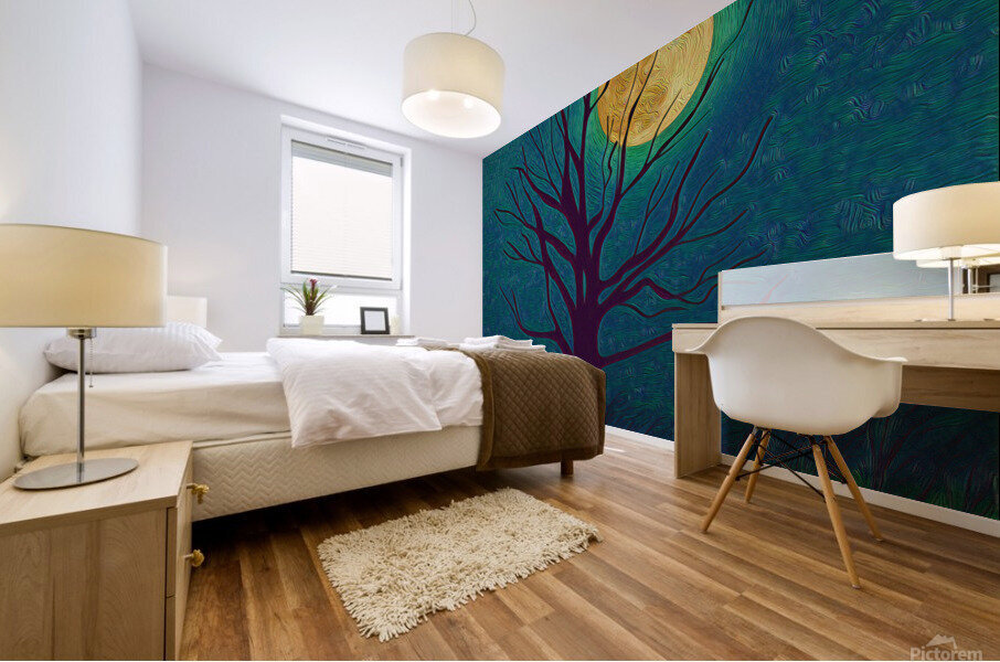 Full Moon Honor Tree Mural print