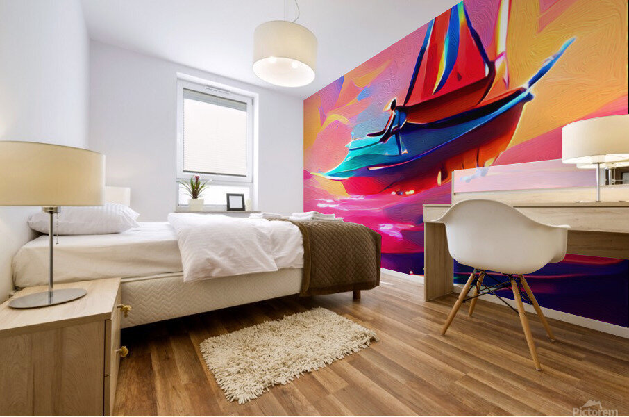Rainbow Sailing Mural print