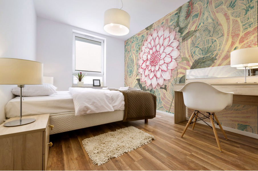 Pink Dahlia Mural print