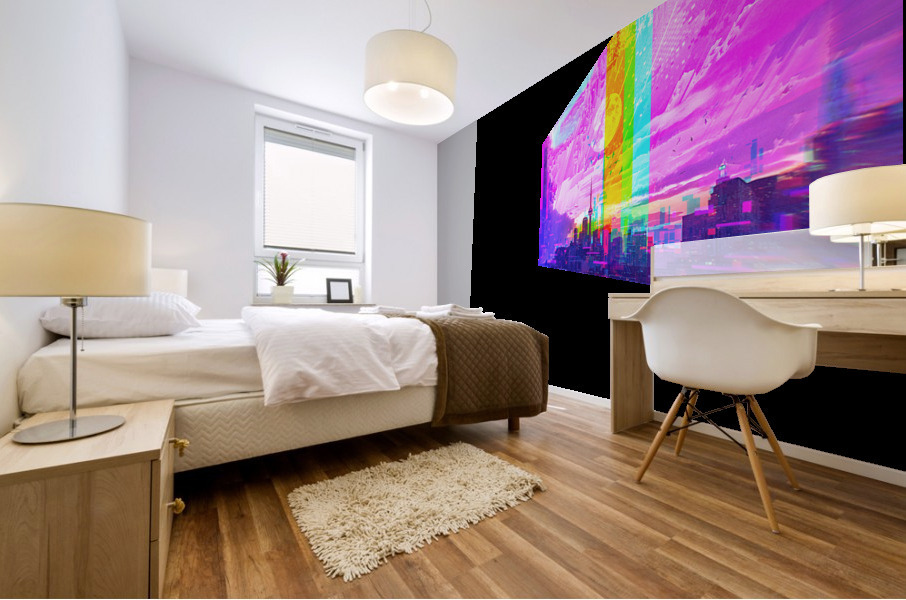 Blockchain City Mural print