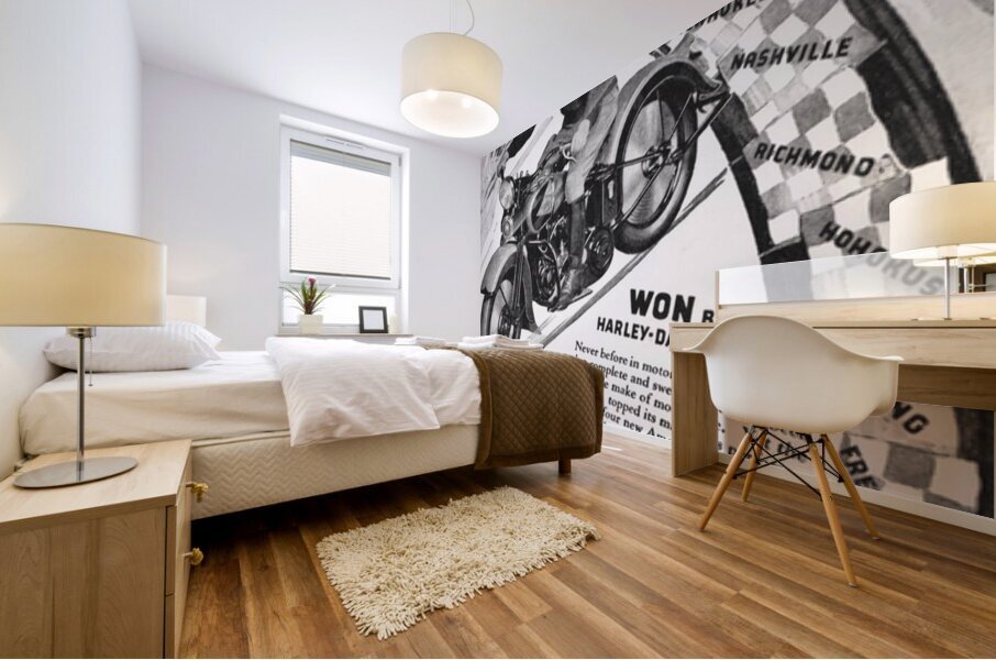 1935 Vintage Harley Davidson Ad Poster Mural print