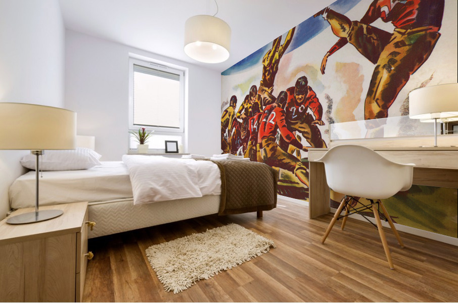 1934 Vintage Football Gameday Art by Richard Stevens  Mural print