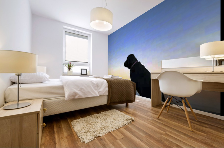 Dog Sunset Mural print