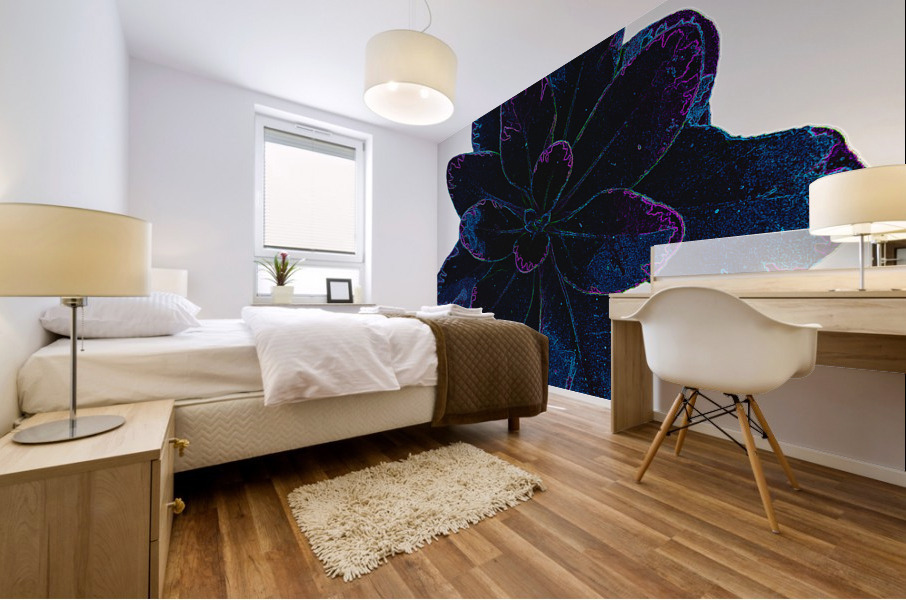 Blue Leaf Mural print