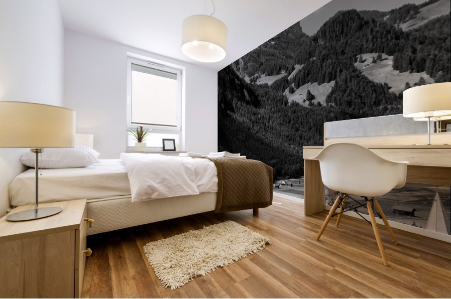 BW Saanen Switzerland and the Mountains of the Bernese Alps   HC Stanek   Rare Limited Edition Mural print