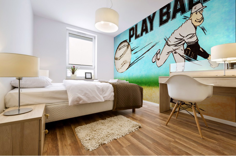 1975 Play Ball Baseball Art Mural print