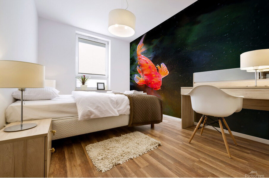 Orange Koi Mural print
