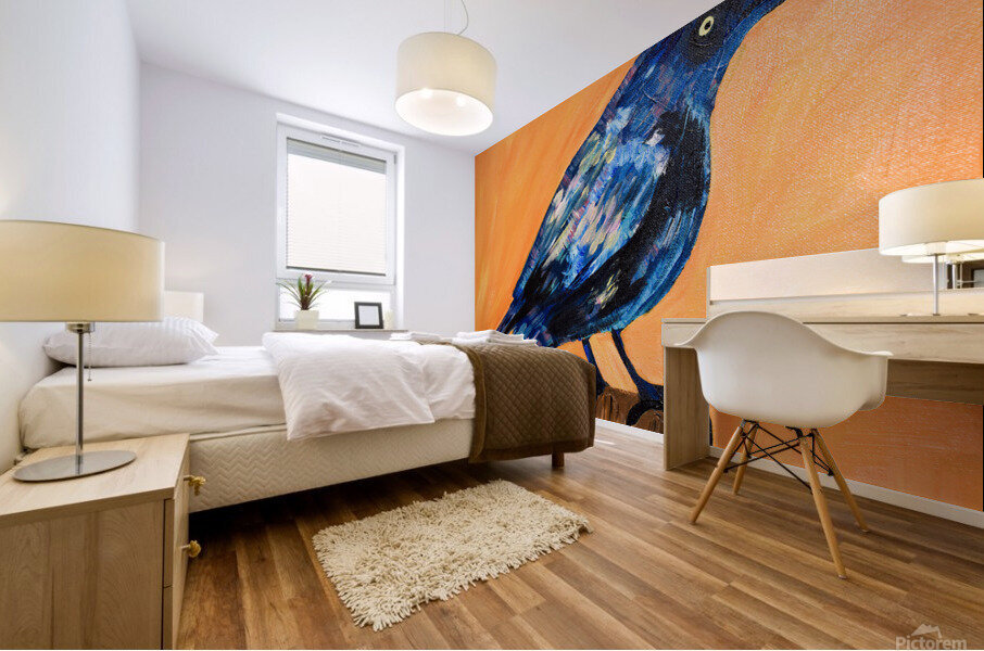 Iridescent Grackle. Erin R Mural print