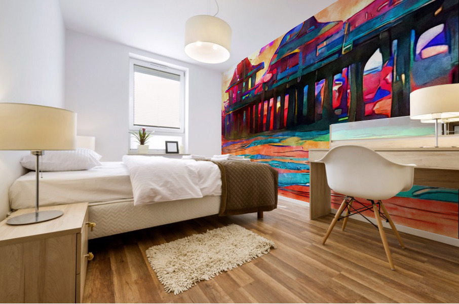 Naples Pier Watercolor Photography Art Mural print