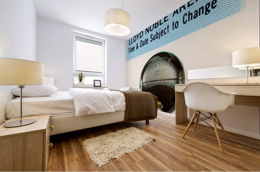 1985 Oklahoma Sooners vs. OSU Cowboys Basketball Ticket Art Mural print