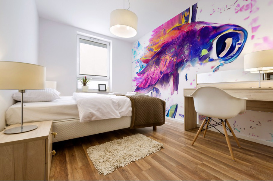 Purple Pink Pretty Fish Mural print