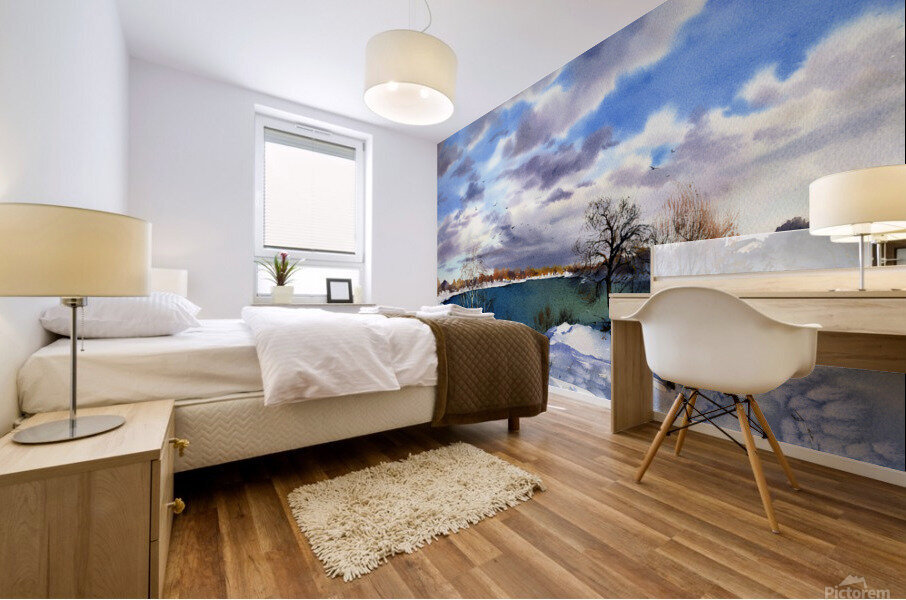 Freezing lake Mural print