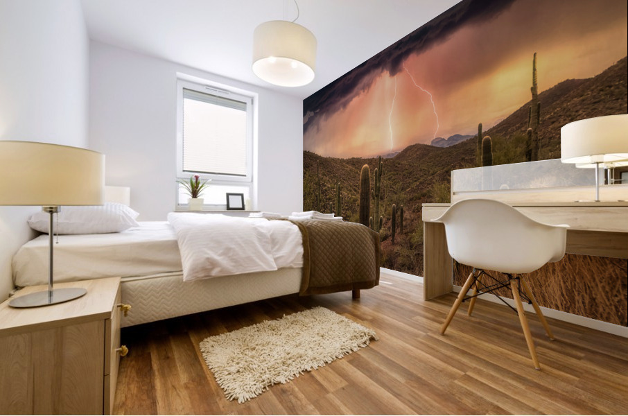 Desert lightning Mural print